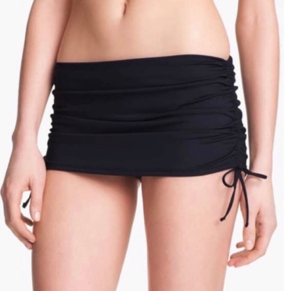La Blanca Skirted Hipster Bikini Bottom Black Size 14